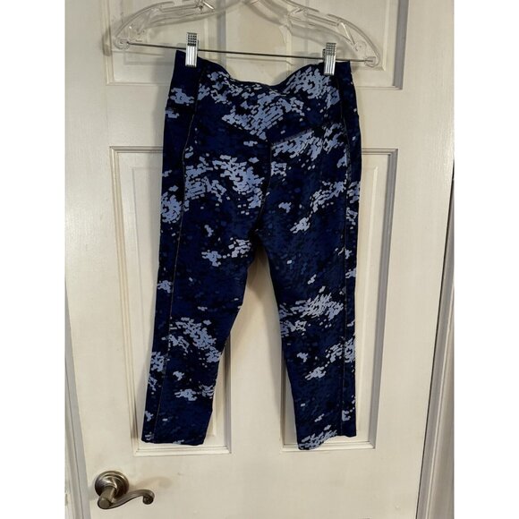 Womens Nike Dri-Fit Legend Recycled Poly Drift 3/4 Crop Legging‎ Blue Pattern XS - Picture 2 of 6